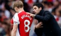 Martin Ødegaard with Mikel Arteta