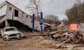 damaged buildings and cars