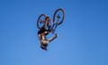 One of two backflips Robin Goomes landed on her winning run at Rampage in 2024.