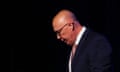Australia's opposition leader Peter Dutton leaves the stage after conceding defeat in the general election at the Liberal party election night event in Brisbane on May 3, 2025.