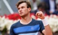 Jack Draper celebrates winning his last-16 round match 6-2, 6-2 against Tommy Paul.