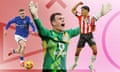 Ipswich's Leif Davis, Southampton's Mads Hermansen, Southampton's Mateus Fernandes.