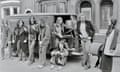 Mike Bradwell, second right, with the Hull Truck company and its Austin J4 van.