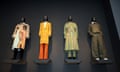 four mannequins dressed in clothes