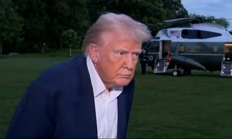 US president compliments Australian prime minister after landslide victory, before distancing himself from Liberal leader Peter Dutton
