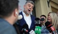 Marcel Ciolacu speaks to media at the PSD headquarters