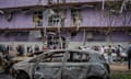 Overnight drone attack on Kyiv&nbsp;injured at least 11 people, including two children, and set several&nbsp;residential buildings throughout the city&nbsp;on fire