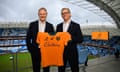 Current Wallabies head coach Joe Schmidt (left) and the incoming Les Kiss at Allianz Stadium in Sydney.