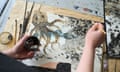 A woman's hands hold a paintbrush and a pot of ink over a half-finished painting of an octopusCaragh is creating an original artwork for AFYO.
"Art For Your Oceans" (AFYO), a collaborative project between WWF and Artwise, aims to raise funds and awareness for ocean conservation through a selling exhibition of specially commissioned artworks, featuring 16 international artists, and utilizing OCEAN INK, a sustainable ink made from seaweed.