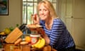 Linda Geddes stood in front of a pile of food